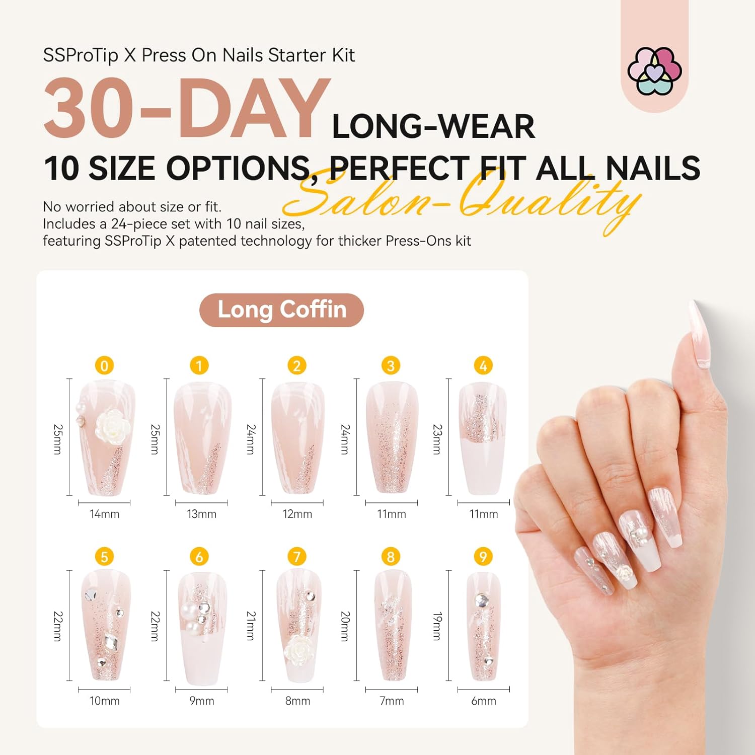 Elegant Wedding Press-On Nails for Brides