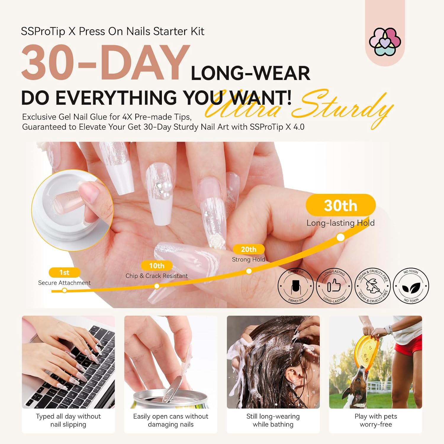 Elegant Wedding Press-On Nails for Brides
