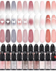 12 Cappuccino Airbrush Gel Colors for Chic Nail Art