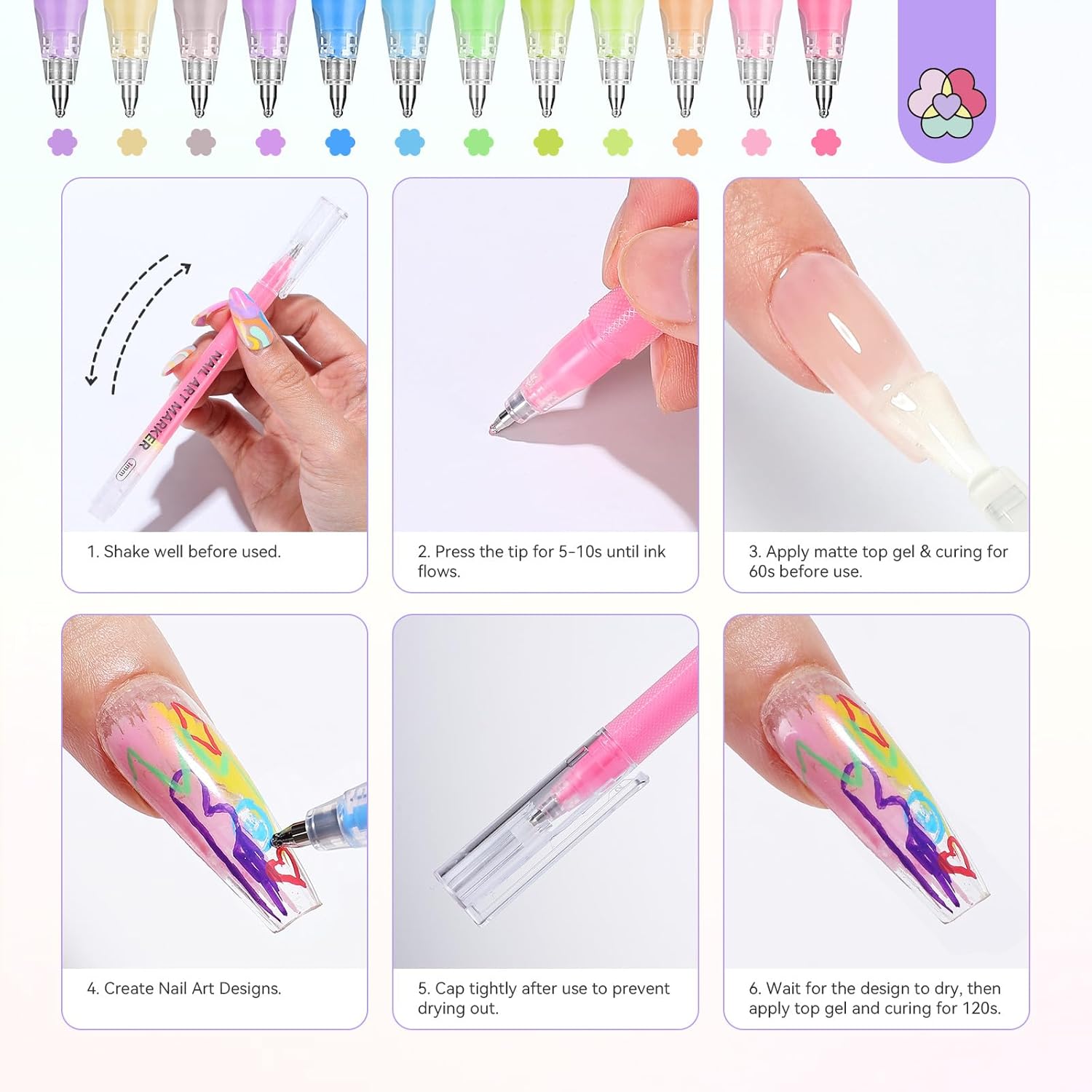 12 Nail Art Pens for Creative DIY Nail Designs