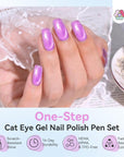 Neon Cat Eye Gel Pens for Bright Summer Nail Art