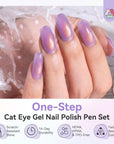 6 Caramel Cat Eye Gel Pens for Soft Neutral Nails