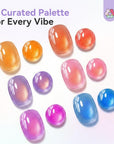 6 Caramel Cat Eye Gel Pens for Soft Neutral Nails