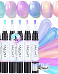 6 Pearl Cat Eye Gel Pens for Aurora Nail Effects (Ships to US Only)