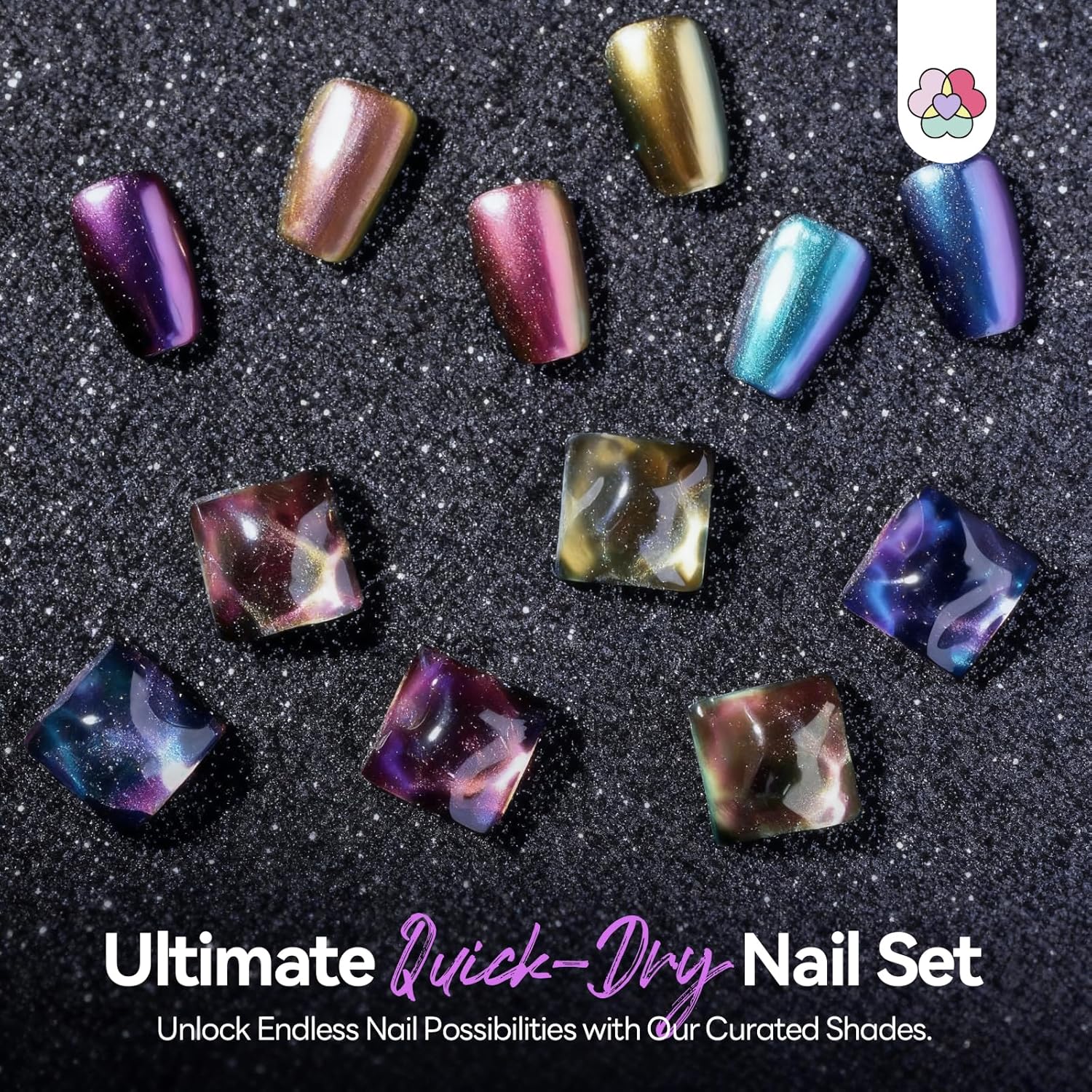 6 Chameleon Chrome Nail Polishes with Color-Shifting Effects (Ships to US Only)