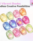 12 Jelly Cat Eye Gel Pens with Glossy Magnetic Effects