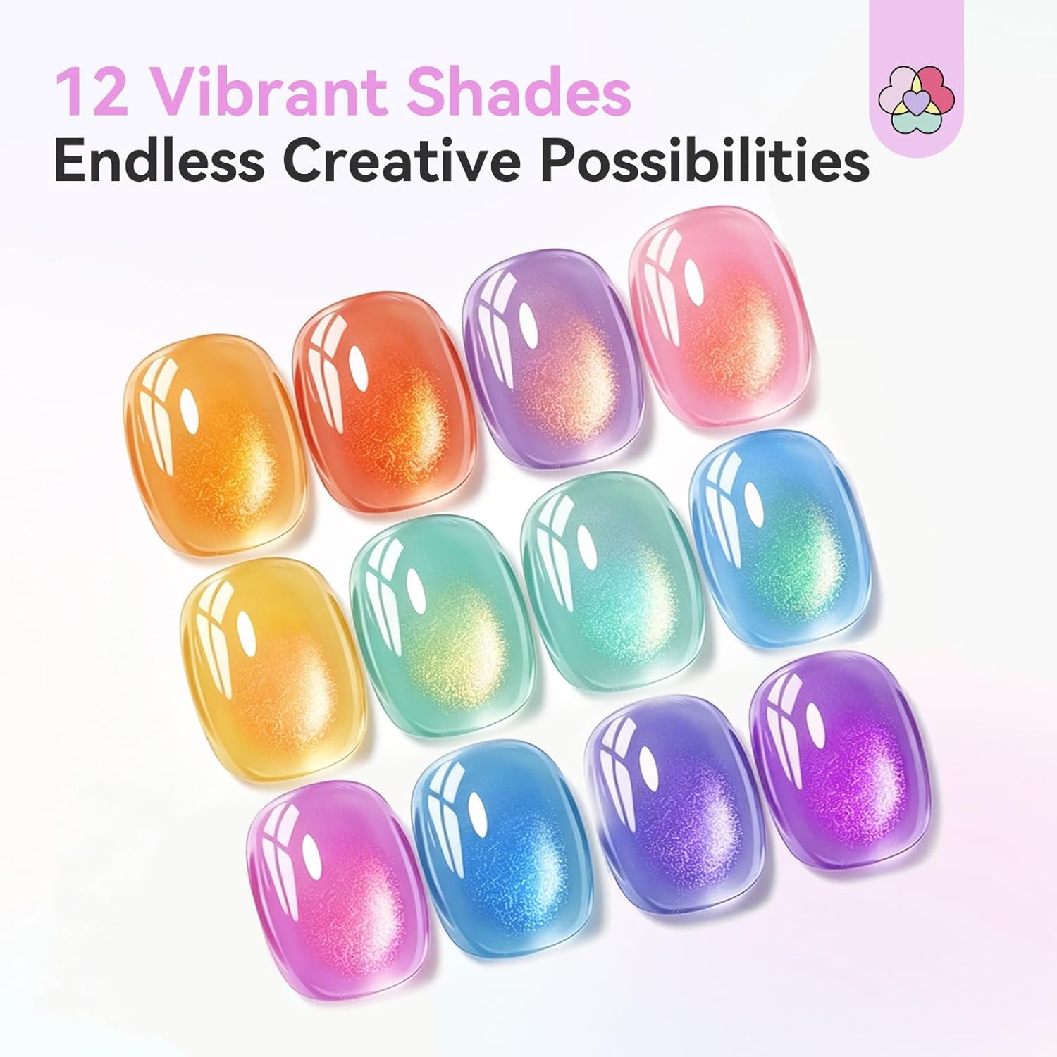12 Jelly Cat Eye Gel Pens for Stunning Magnetic Nails