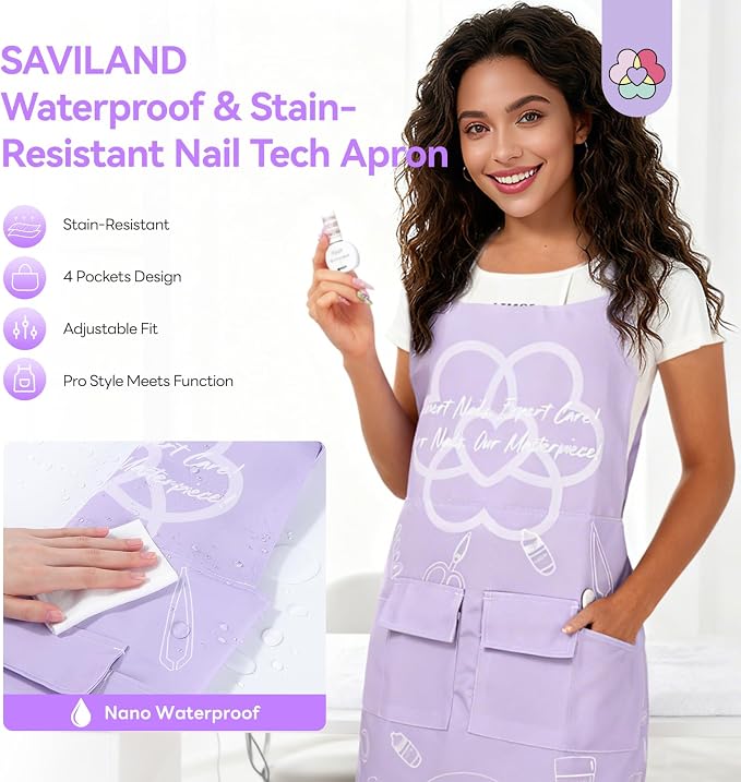 Waterproof Stain-Resistant Nail Tech Apron (Ships to US Only)