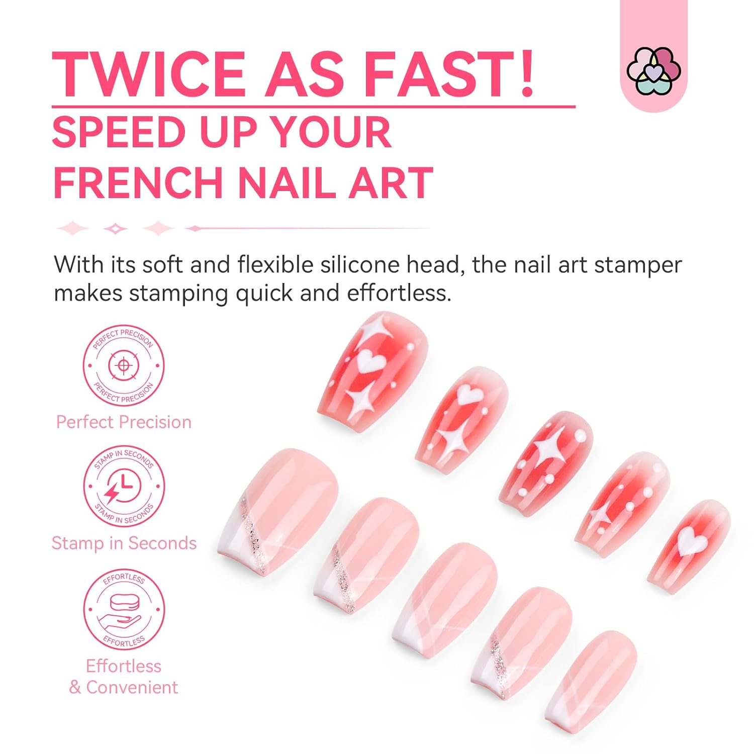French Tip Nail Stamper Kit for Perfect Smile Lines