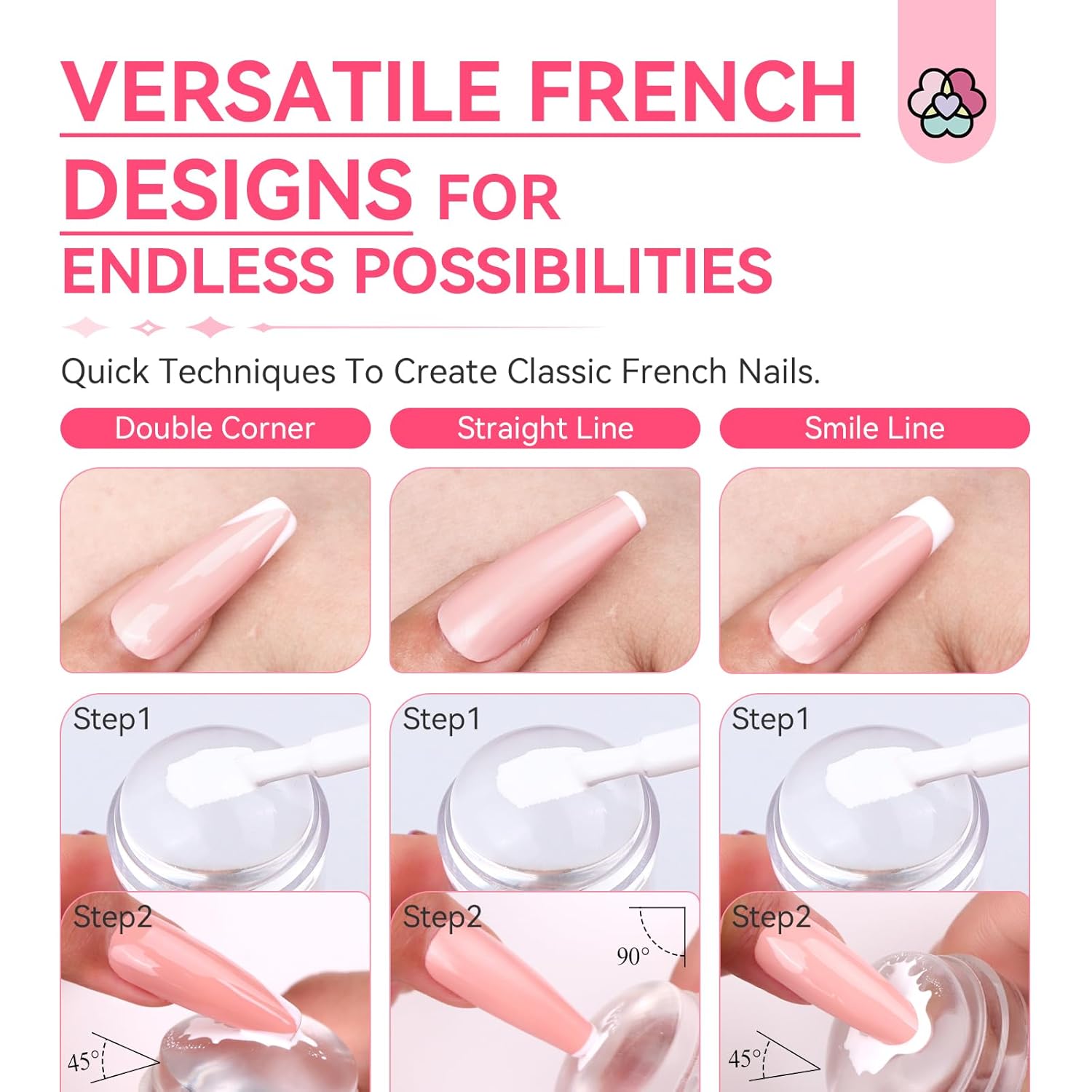 French Tip Nail Stamper Kit for Perfect Smile Lines