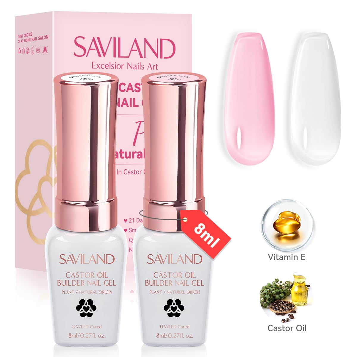 Clear and Pink Gel Builder Kit in a Bottle Package