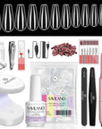 Saviland Gel Nail Kit For Beginners with Short Coffin Soft Tips
