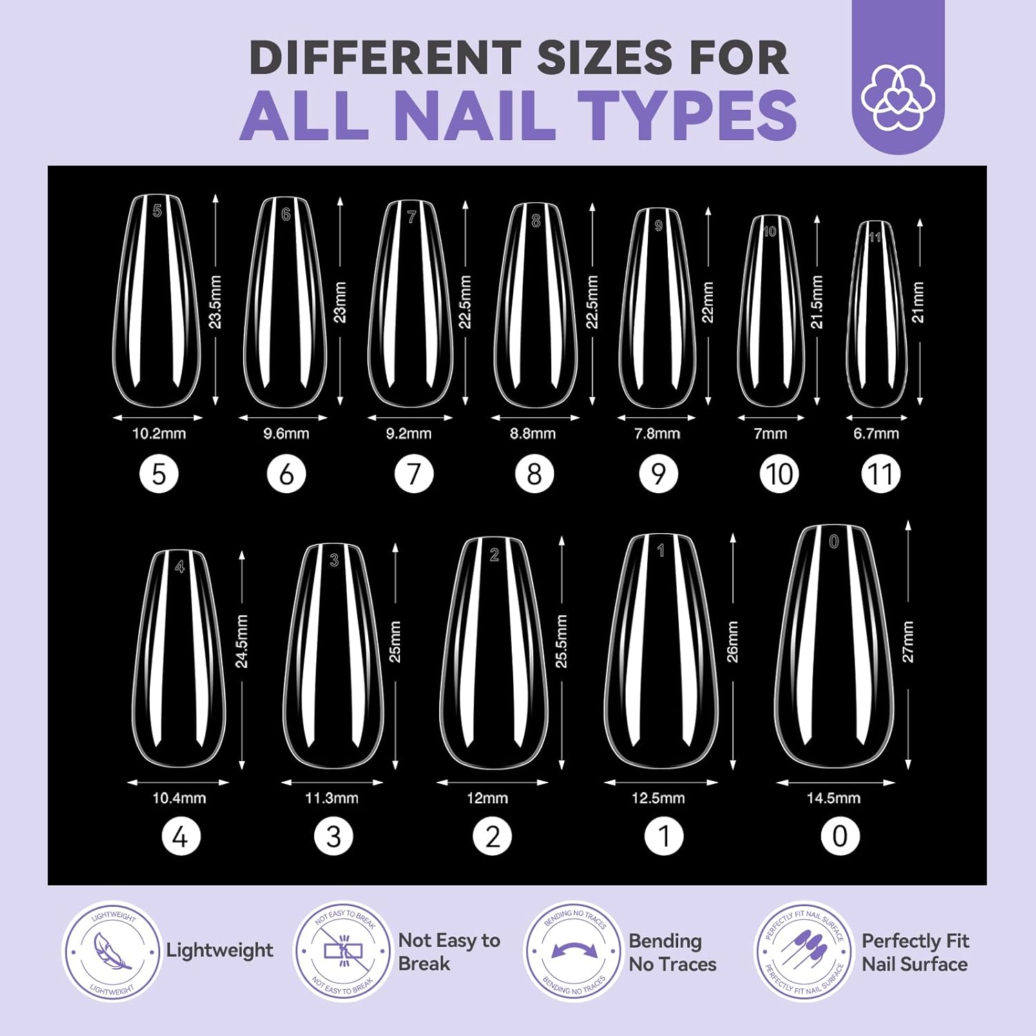 short coffin nail tips kit
