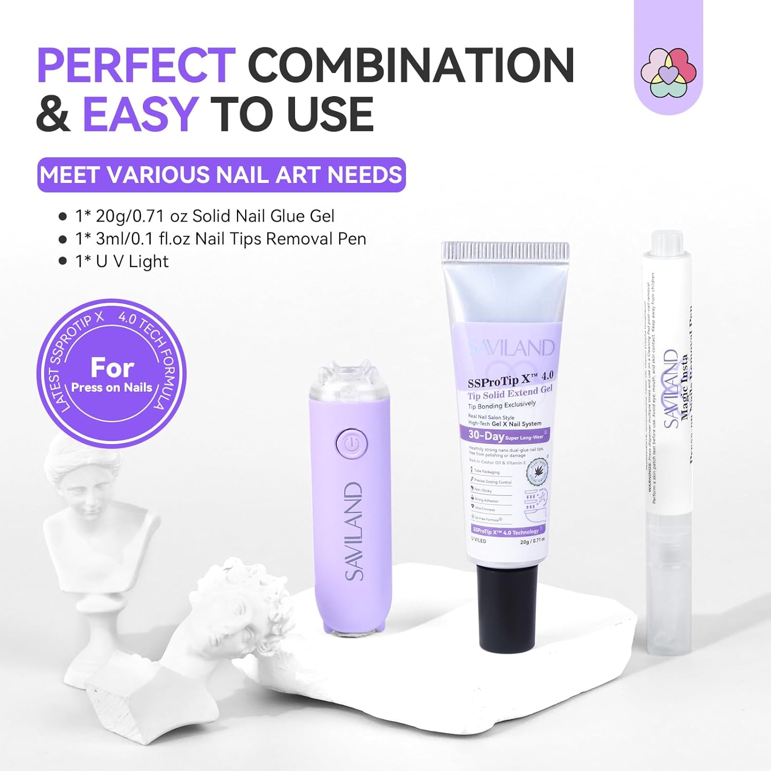 SSProTip X? 4.0 Solid Gel Nail Glue & Remover Pen Kit for press on nails