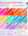 12 colors neon bright nail polish set