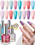 Saviland 12 Glossy Colors Aurora Nail Polish Set