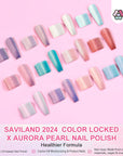 12 colors holographic pearl nail polish set