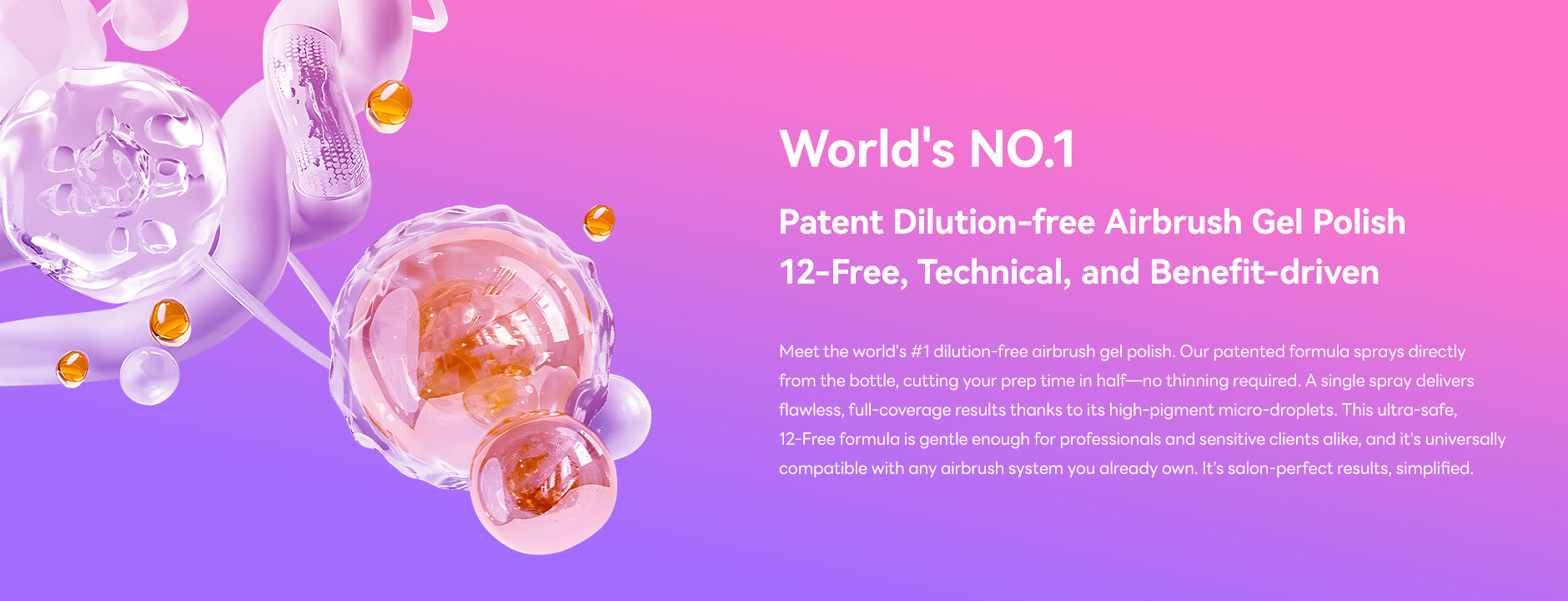 SAVILAND patented dilution-free airbrush gel nail polish featuring ready-to-use technology, 12-free formula and professional salon-quality results