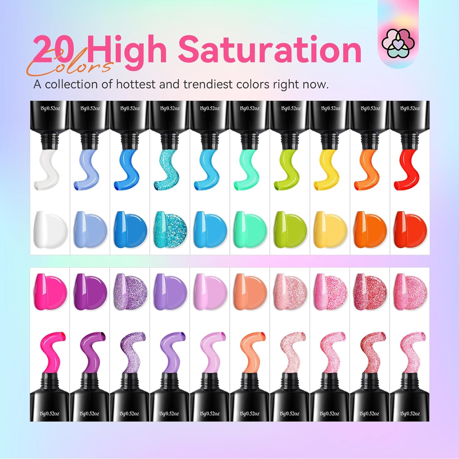 20 polygel colors set