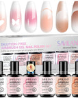 6 Nude Airbrush Gel Colors for Ombre & French Nails (Ships to US Only)