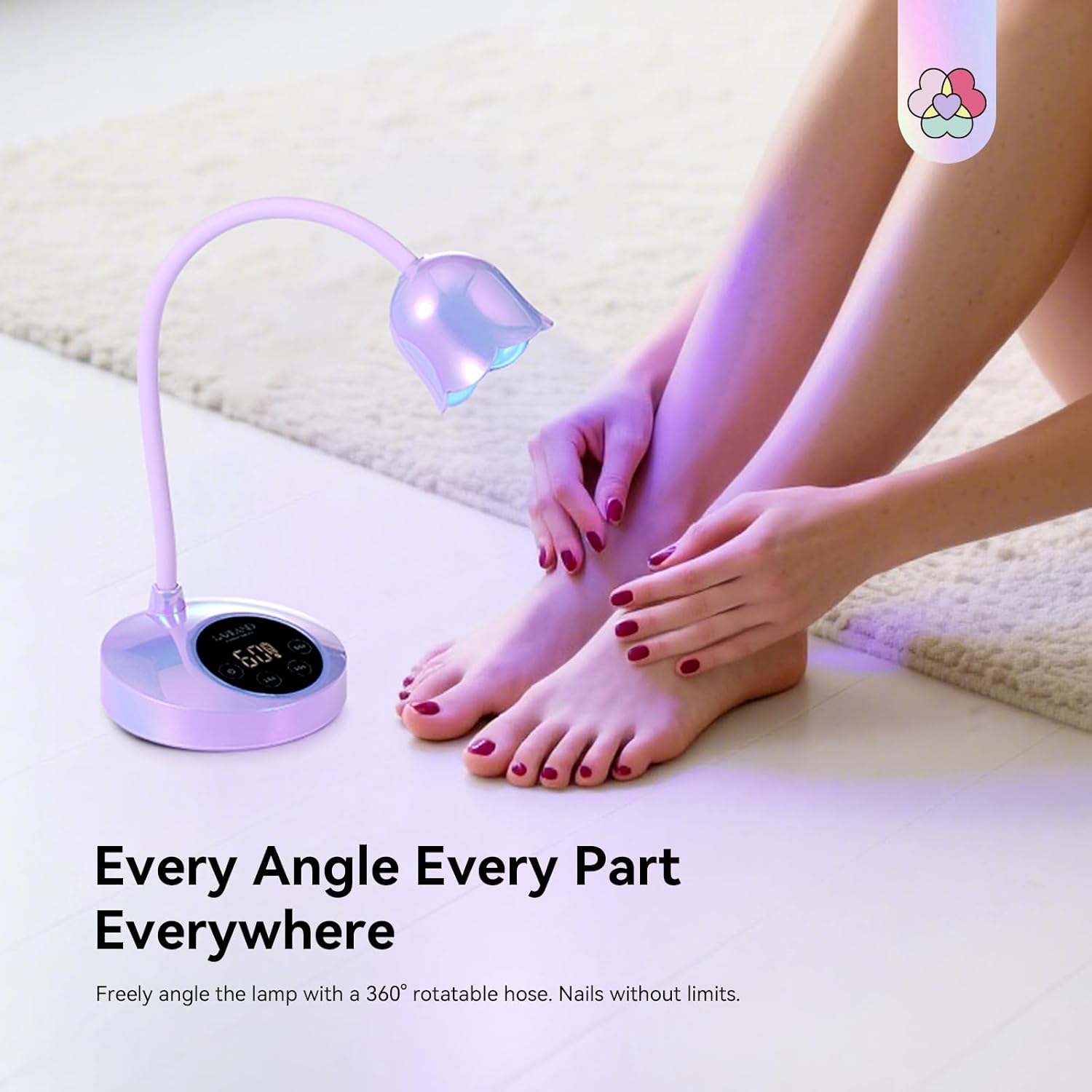 Pink Cordless UV Nail Lamp with 8-Second Fast Cure (Ships to US Only)