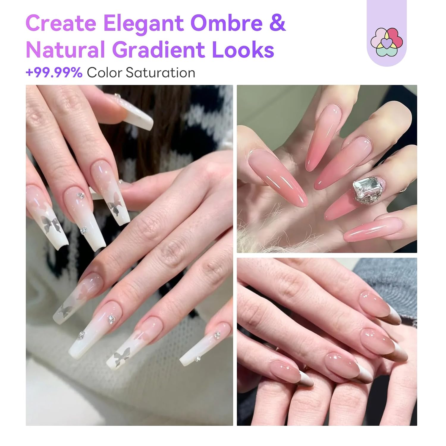 6 Nude Airbrush Gel Colors for Ombre &amp; French Nails (Ships to US Only)