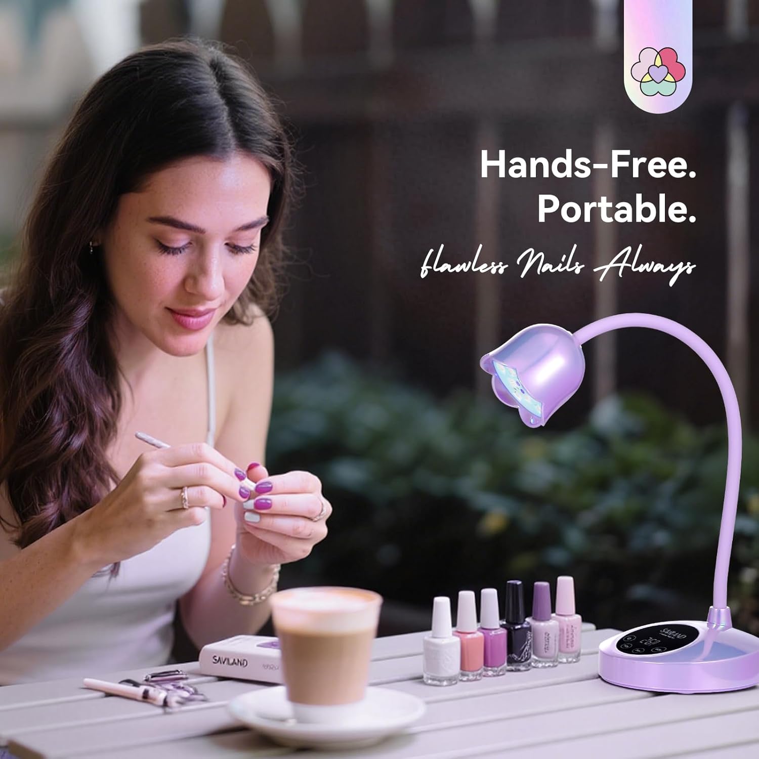 Pink Cordless UV Nail Lamp with 8-Second Fast Cure (Ships to US Only)