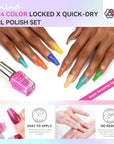 Saviland color locked x quick dry nail polish set
