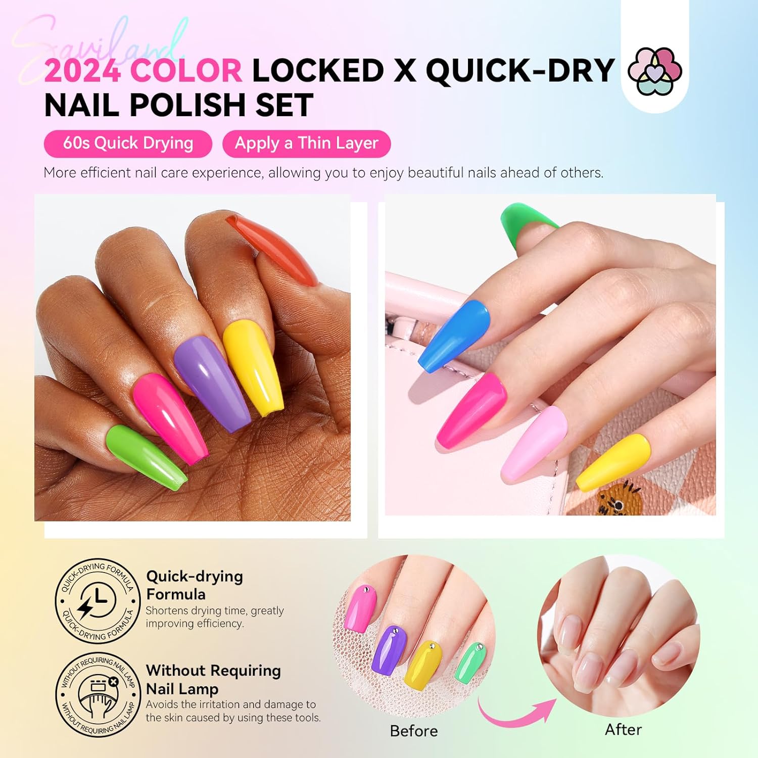 シルクモイスチャーカラー NA20 OC10のセット Neon Nail Polish Set | SAVILAND – Saviland