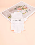 white uv protection gloves for nails