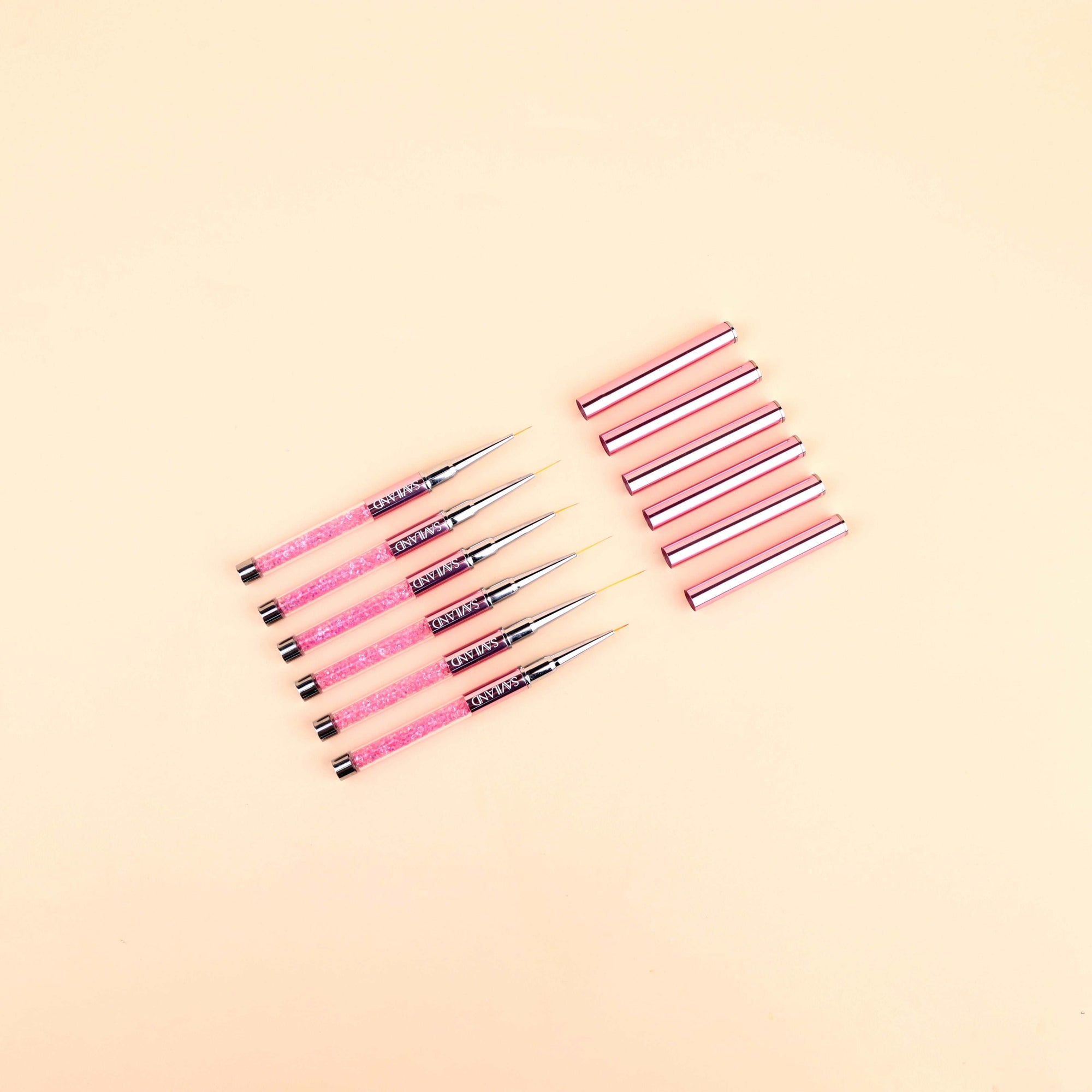 6PCS Rose Gold Art Nail Liner Brushes Set