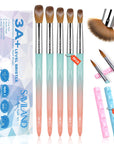 5 PCS Acrylic Nail Brush Set - Size 4/8/10/12/16