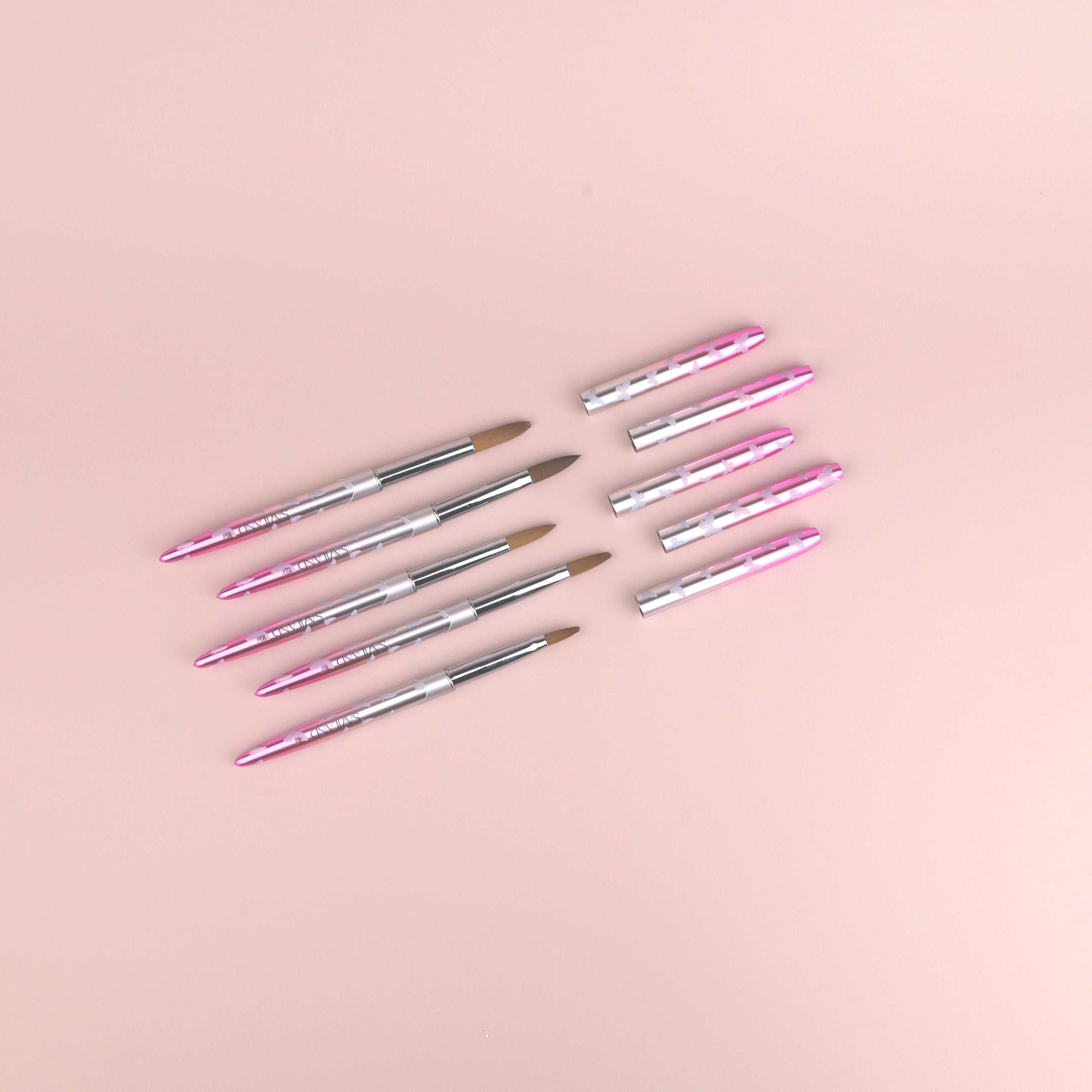 Acrylic Nail Brush Set - 5pcs Size 4/8/10/12/16