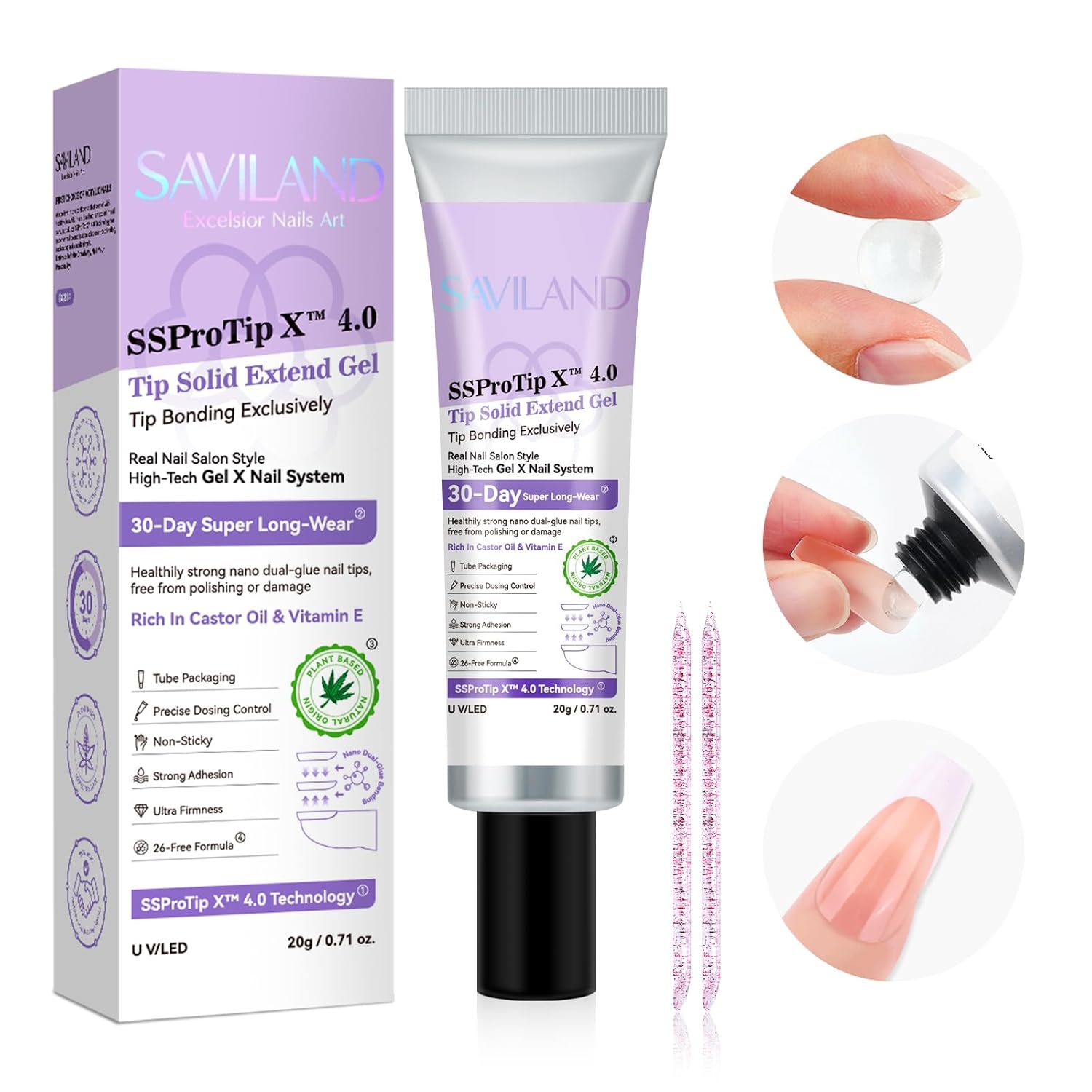 Saviland SSProTip X? 4.0 Ultra-Durable UV Gel Nail Glue