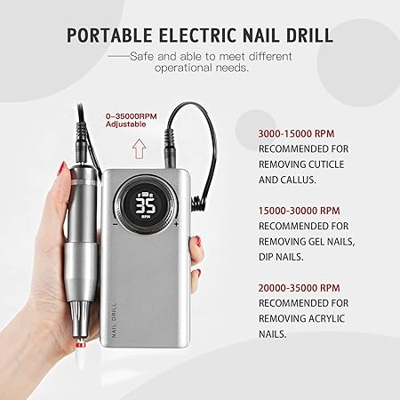 Saviland Electric Nail Drill Machine 35000 RPM