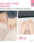 Saviland French Tip Press on Toe Nails