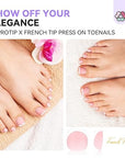 Saviland French Tip Press on Toenails