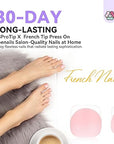 Saviland Pink French Tip Nails Toes