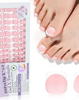 Saviland Pink French Tip Nails Toes