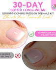 ombre press on nails kit with builder gel and top gel