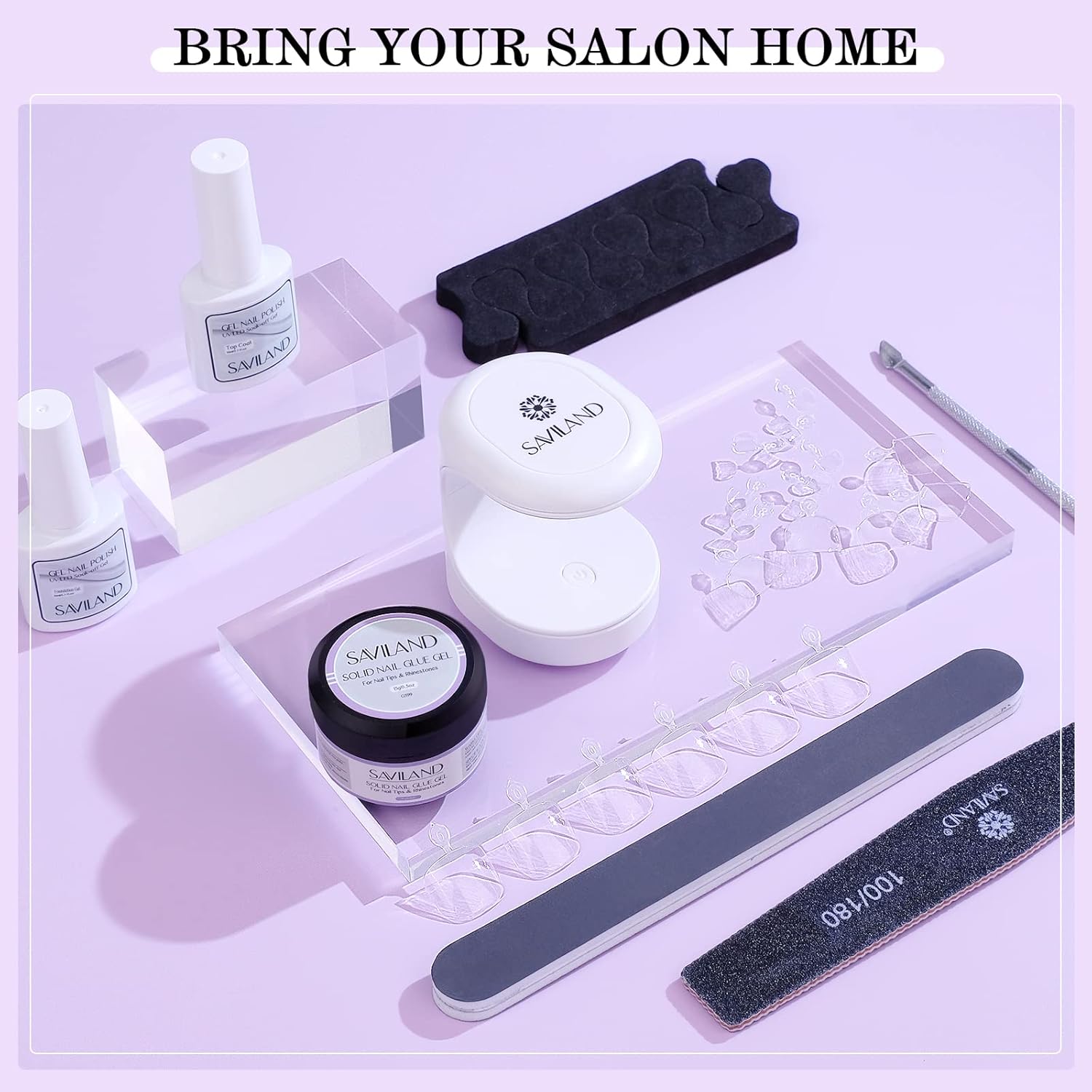 Salon quality-500PCS Clear Toenail Tips and Solid Glue Gel Kit