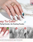 easy to color White Pearl Chrome Nail Powder