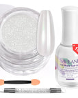 Saviland White Pearl Chrome Nail Powder Kit