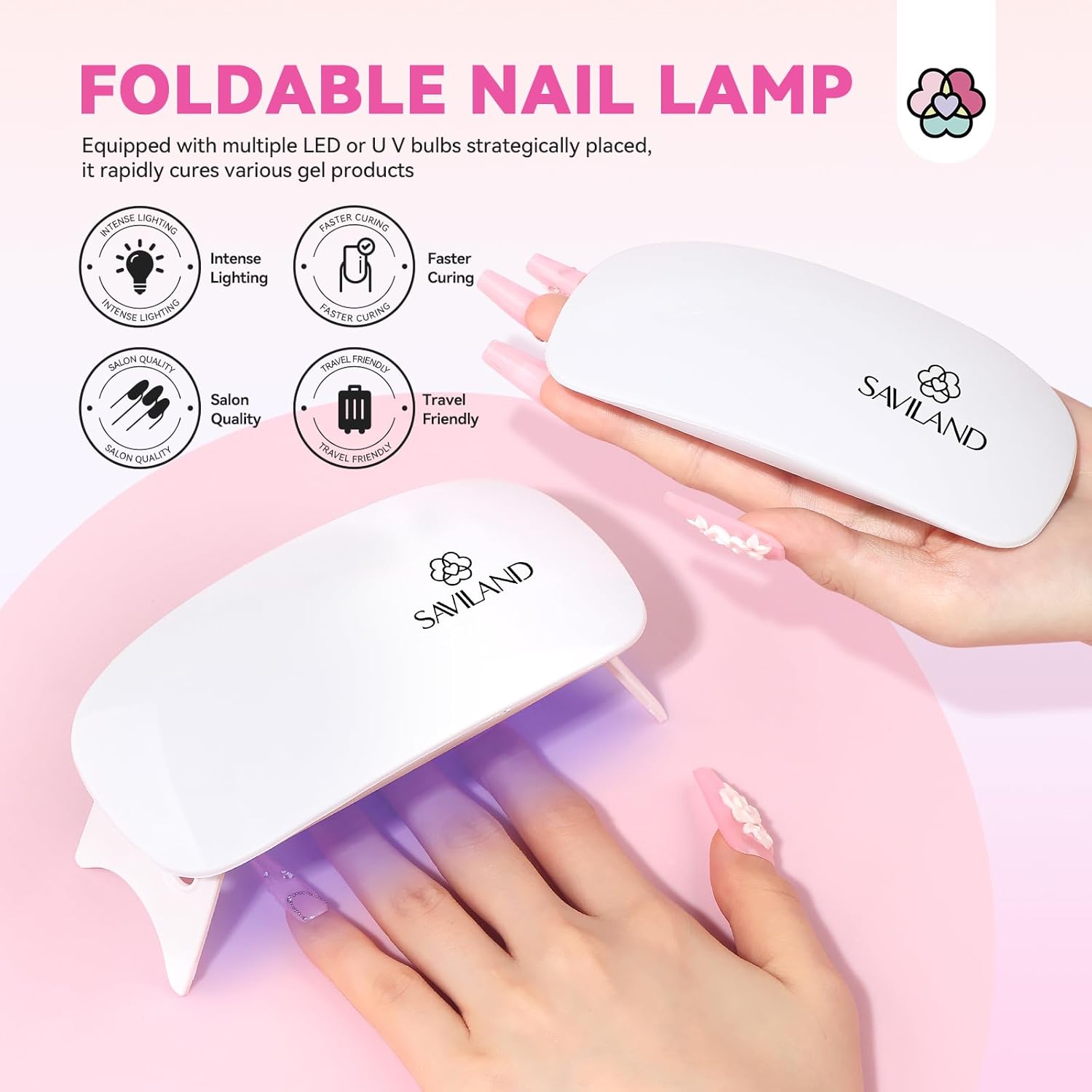 Saviland acrylic nail kit with nail lamp