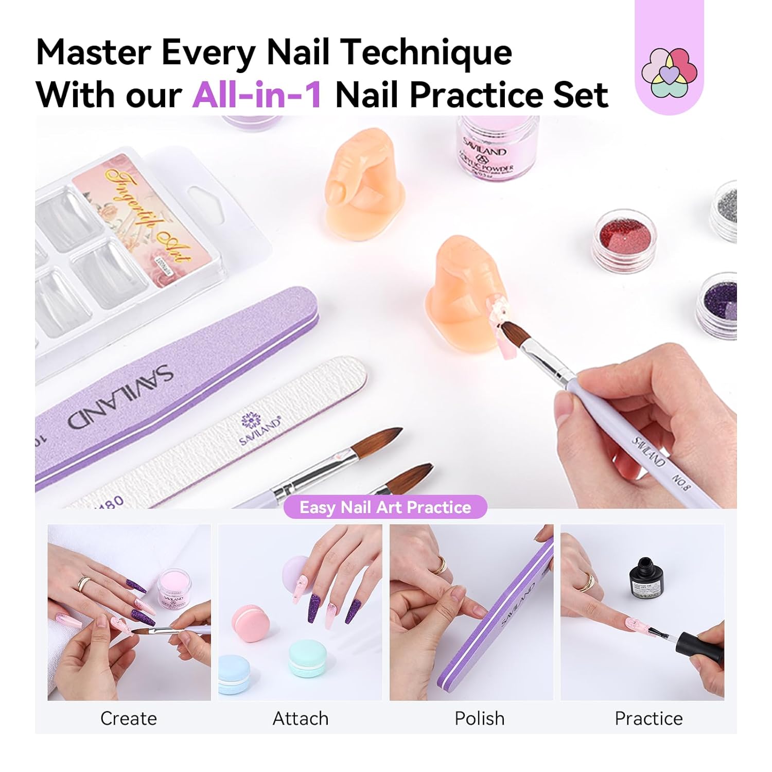 Acrylic Nail Kit with Lamp, Drill &amp; Monomer for Beginners (Ships to US Only)