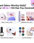 Acrylic Nail Kit with Lamp, Drill & Monomer for Beginners (Ships to US Only)