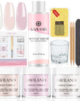 Saviland Acrylic Powder and Liquid Set-Clear Pink Nude Acrylic Nail Kit