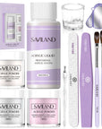 Saviland Acrylic Nail Art Kit for Beginner ?¡ìC 15g Clear/White/Pink