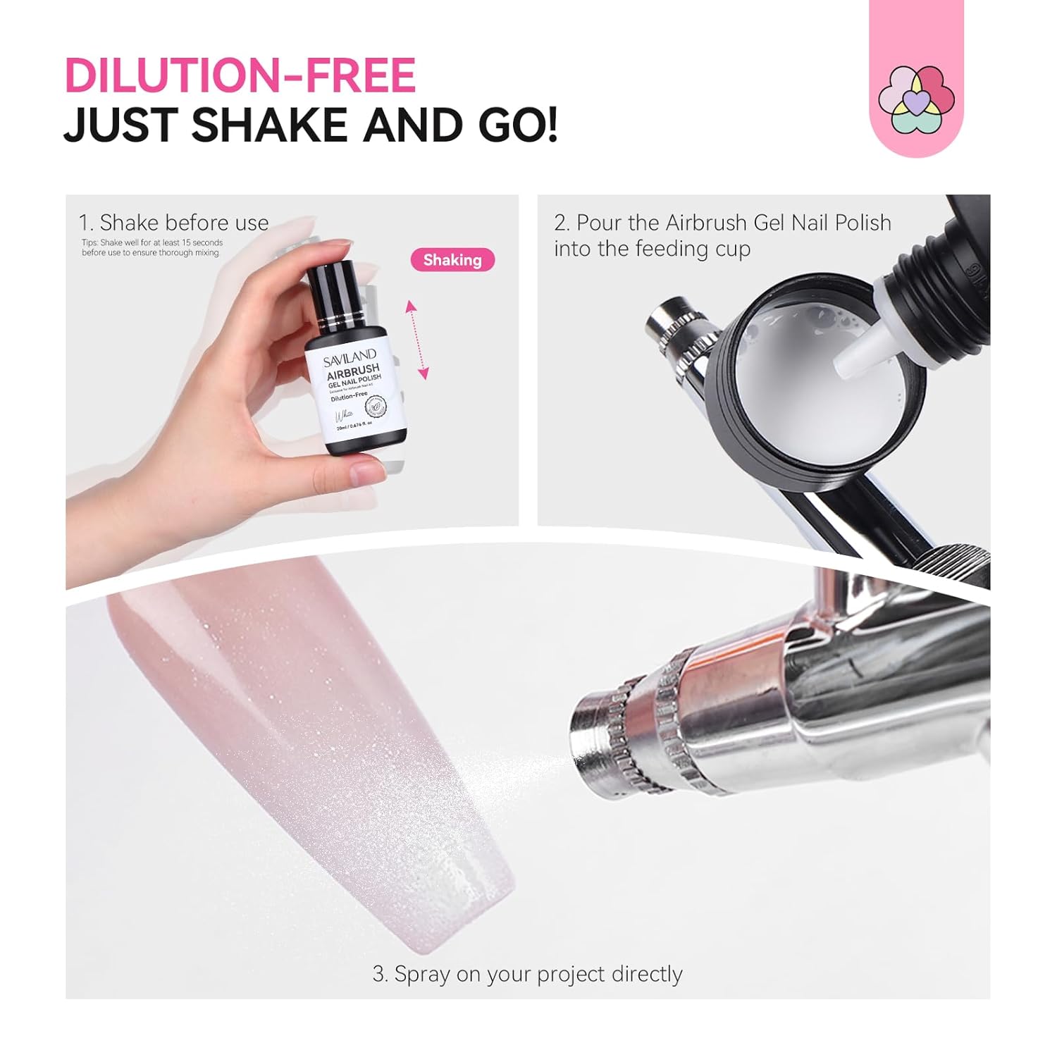 White Airbrush Gel Polish for Ombre &amp; French Designs