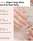 30 days long ware brown coffin french tip nails